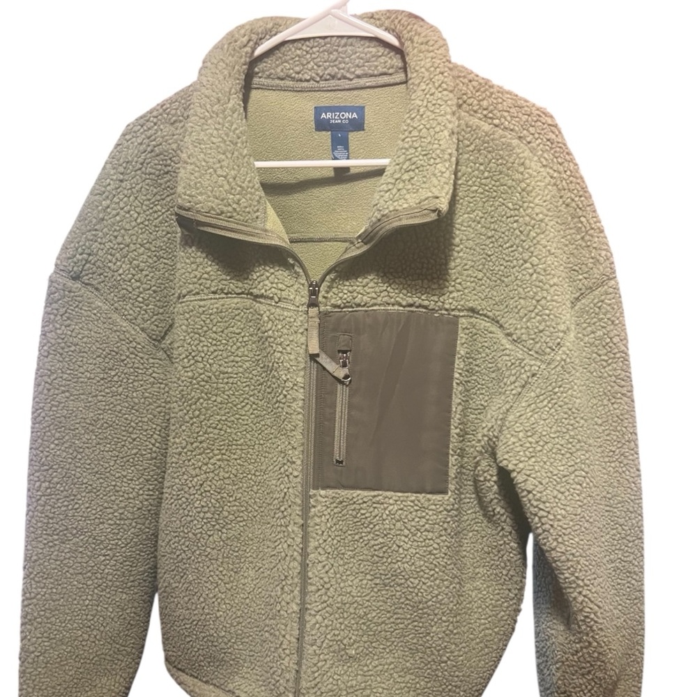 Arizona Jean Company Men's Sage Green Sherpa Zip Jacket